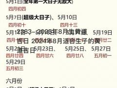 2025年8月生黄道吉日 2024年8月适合生子的黄道吉日